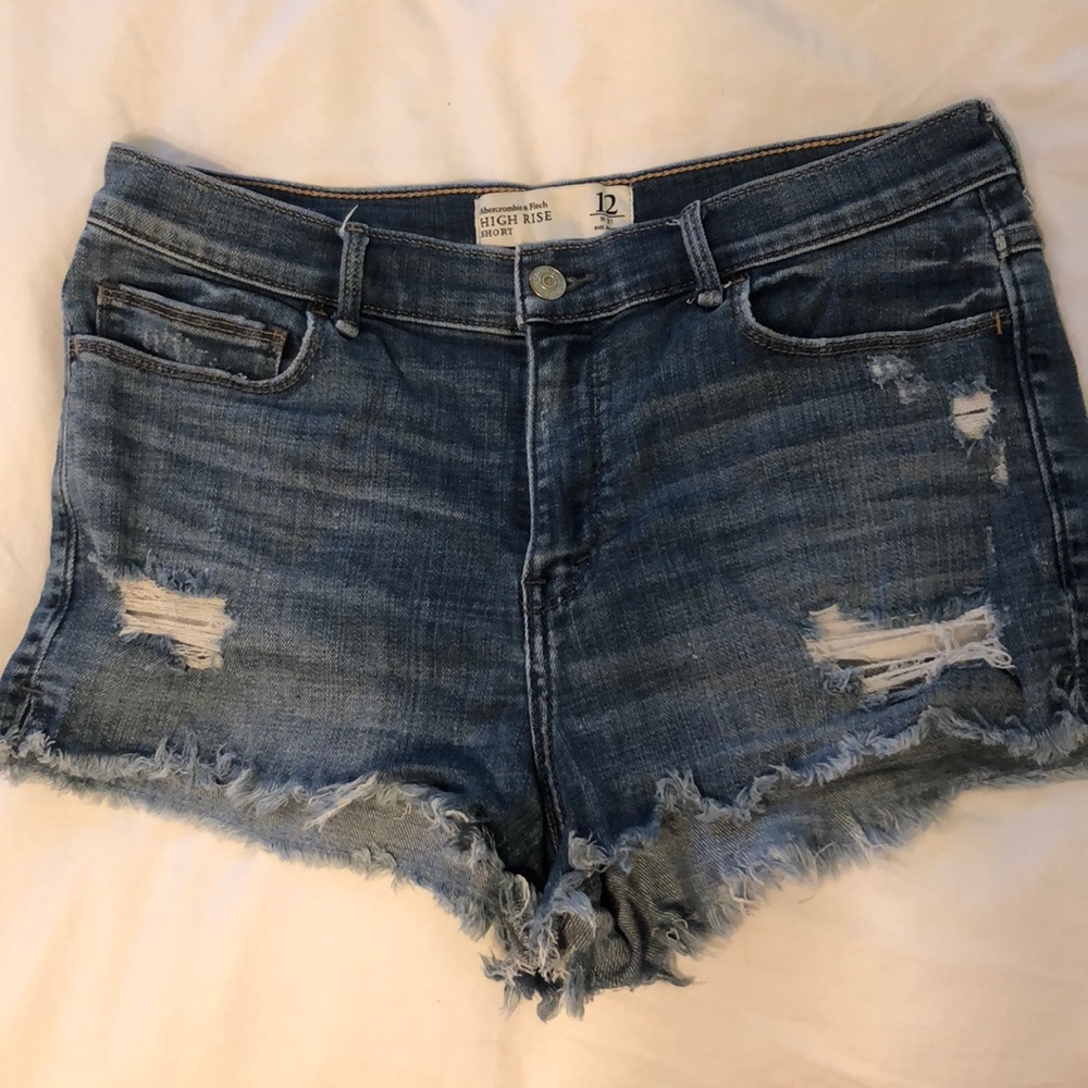 Abercrombie and Fitch High Rise Distressed Shorts